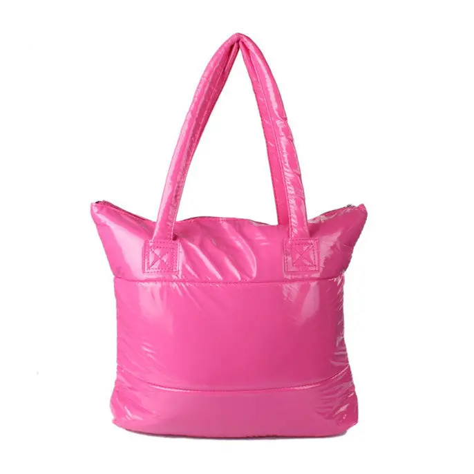 Women Girl Space Bale Cotton Handbag Feather Down Shoulder Bag 7