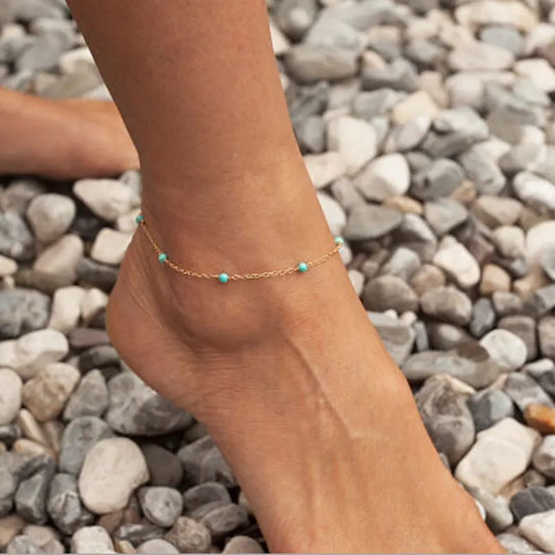 Women Girls Charms Anklets Trendy Handmade Bead Chain Anklet Foot Leg Chains Gold Silver Jewelry 1