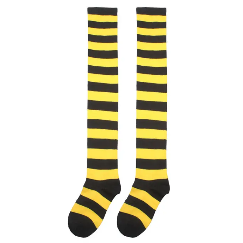 Women Girls Cute Striped Thigh High Stocking Over Knee Ladies Fashion Casual Halloween Cosplay Stockings 1
