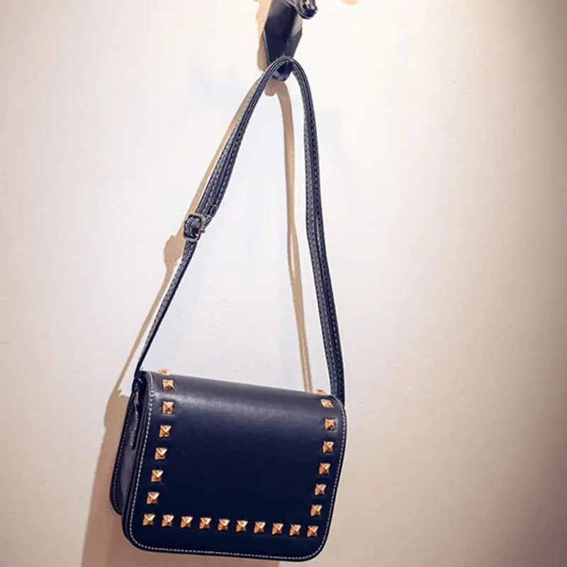 Women Girls Hbags Rivet Leather Cross Body Shoulder Purse Satchel Clutch Messenger Bag 2
