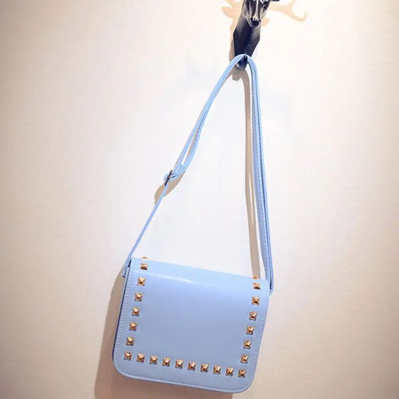 Women Girls Hbags Rivet Leather Cross Body Shoulder Purse Satchel Clutch Messenger Bag 3