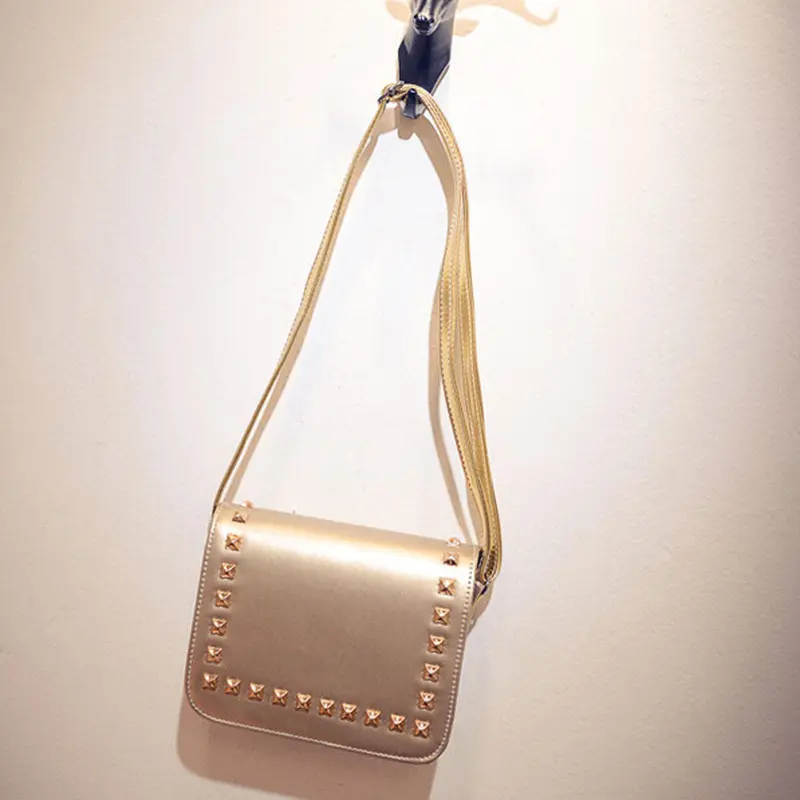 Women Girls Hbags Rivet Leather Cross Body Shoulder Purse Satchel Clutch Messenger Bag 4