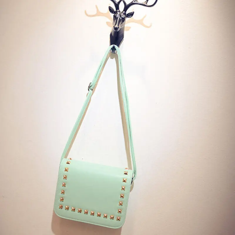 Women Girls Hbags Rivet Leather Cross Body Shoulder Purse Satchel Clutch Messenger Bag 5