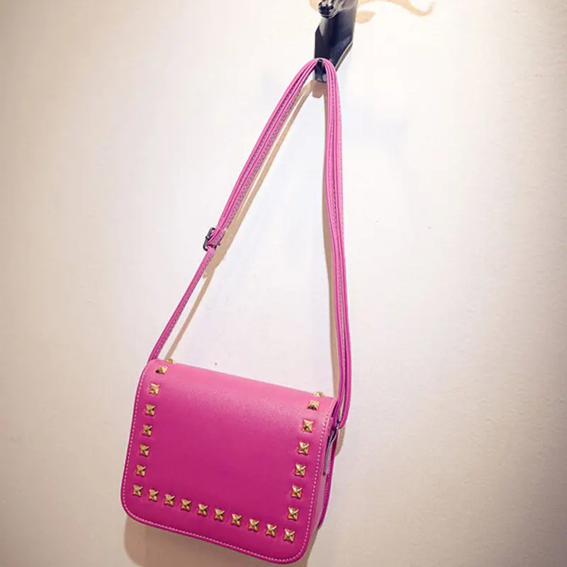 Women Girls Hbags Rivet Leather Cross Body Shoulder Purse Satchel Clutch Messenger Bag 6