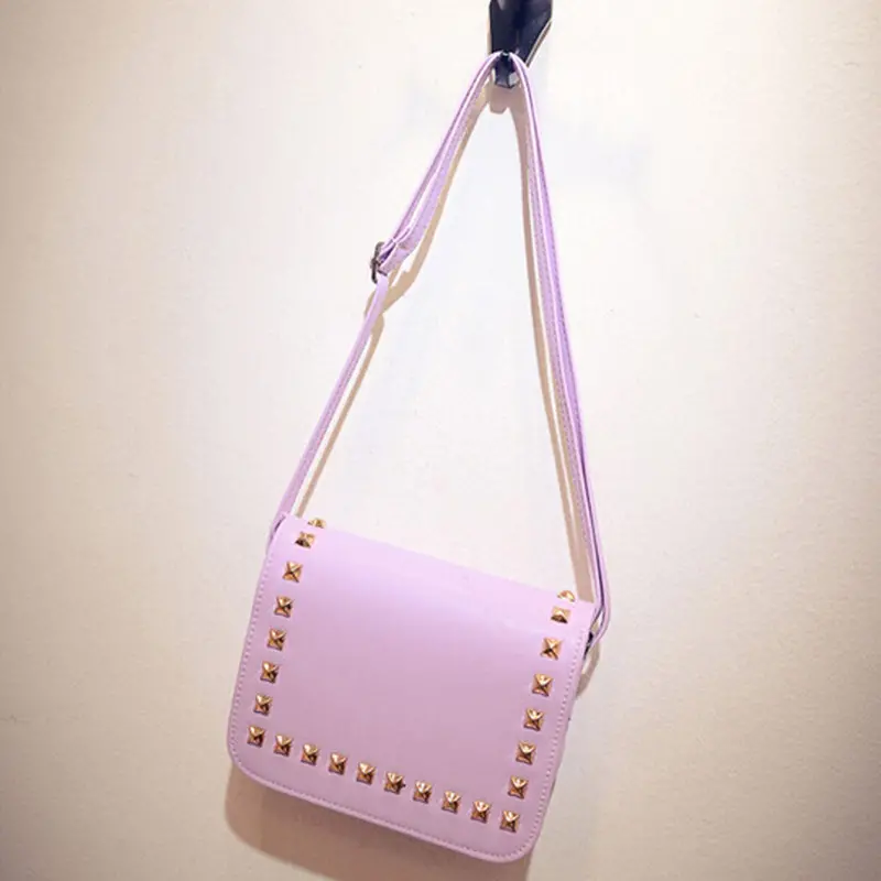 Women Girls Hbags Rivet Leather Cross Body Shoulder Purse Satchel Clutch Messenger Bag 7