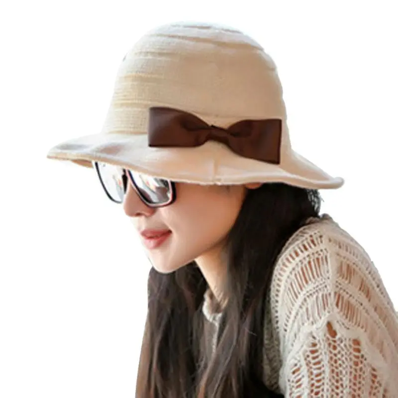 Women Girls Knitting Wool Pots Bowler Hat Bowknot Cap Fast Shipping 1