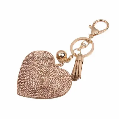 Women Girls Love Rhinestone Tassel Keychain Bag Handbag Key Ring Car Key Pendant 2