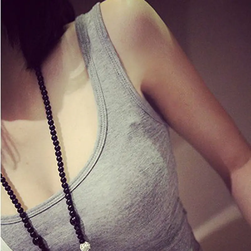 Women Girls Sexy Tops Slim Tight Short Tees Vest Tank Oneck Sleeveless Solid 3 Colors Tanks & Camis 4