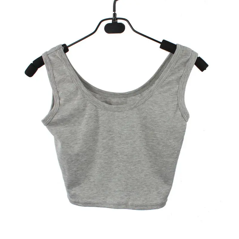 Women Girls Sexy Tops Slim Tight Short Tees Vest Tank Oneck Sleeveless Solid 3 Colors Tanks & Camis 7