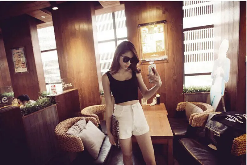 Women Girls Sexy Tops Slim Tight Short Tees Vest Tank Oneck Sleeveless Solid 3 Colors Tanks & Camis 7