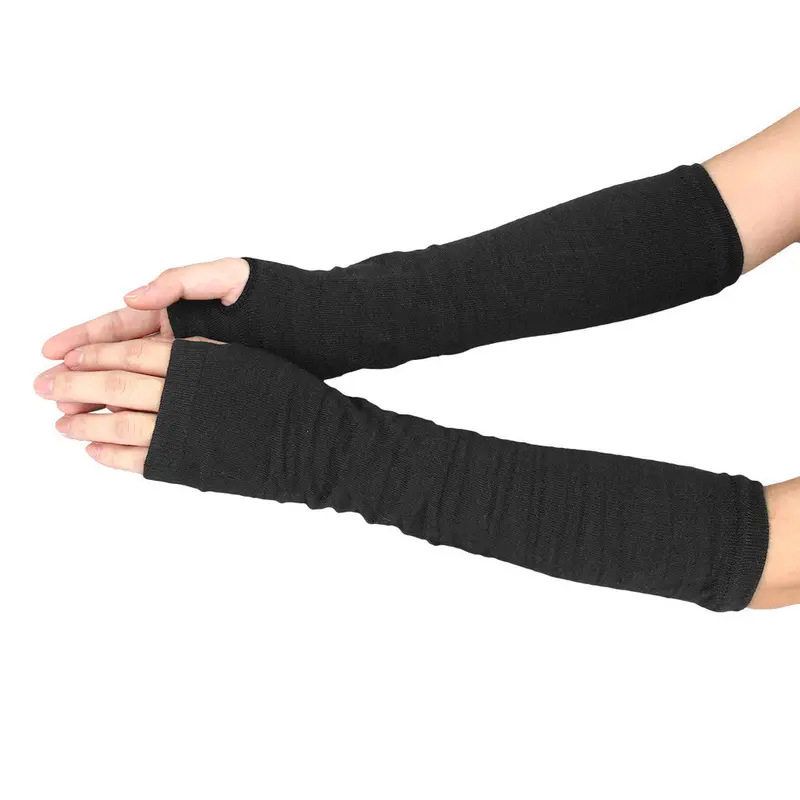 Women Glove Wrist Arm Warmers Hand Knitted Long Fingerless Gloves Mitten 1