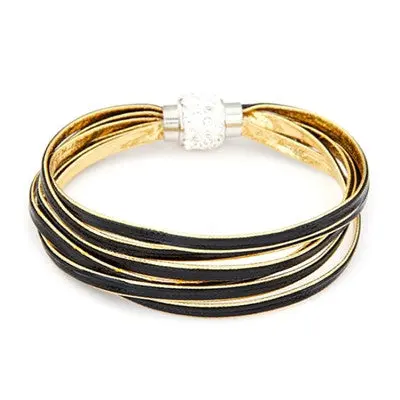 Women Handmade Rhinestone Crystal Bracelets Girls Colorful Magnet Rope Charm Weave Bracelet Jewelry Gift 5