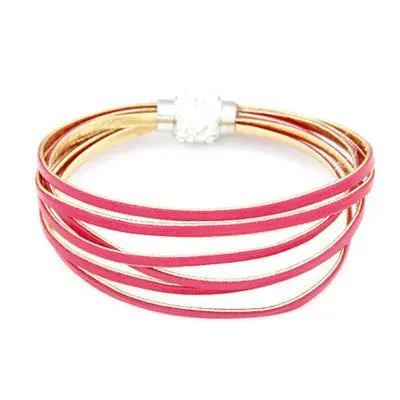Women Handmade Rhinestone Crystal Bracelets Girls Colorful Magnet Rope Charm Weave Bracelet Jewelry Gift 6