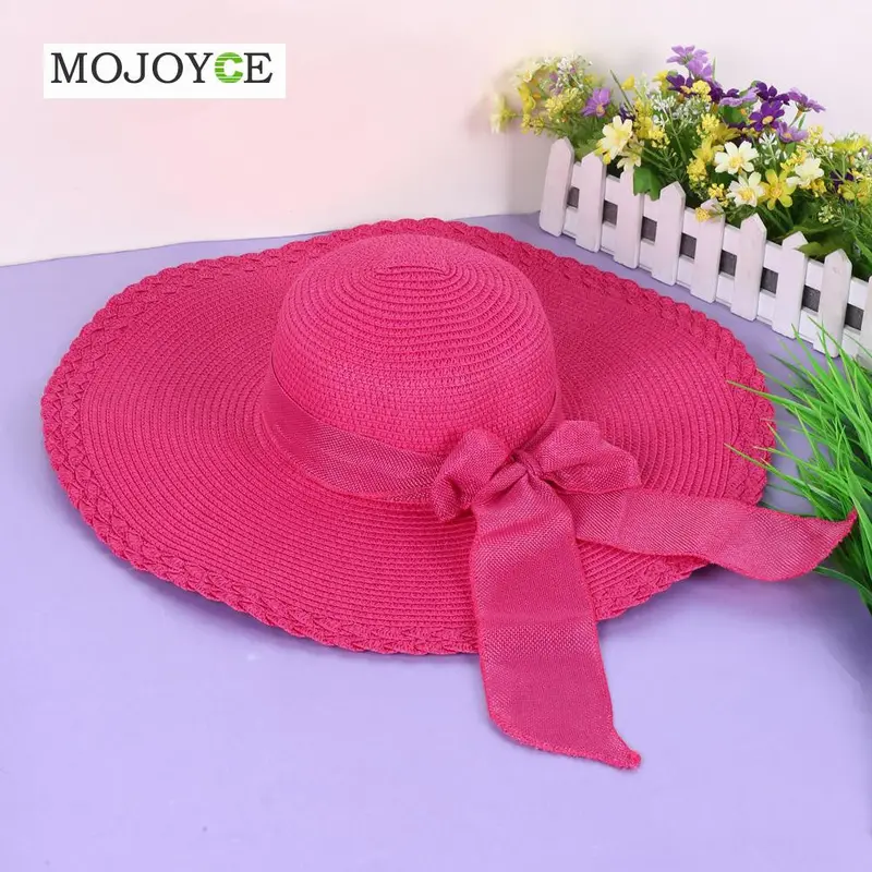Women Hat Wide Large Brim Floppy Beach Sun Hat Straw Cap With Big Bow Hats For Women Chapeau Femme1stl 1
