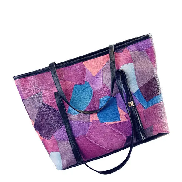 Women Hbag Casual Printed Tassel Large Tote Shoulder Bags Ladies Purse Leather Messenger Bag Bolsa Feminina 1