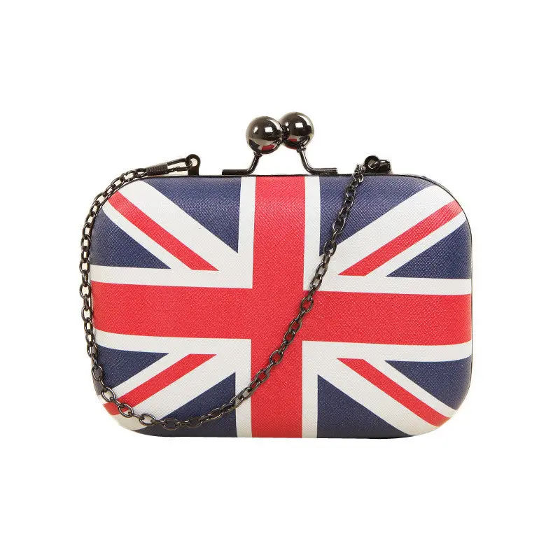 Women Hbag Flag Clutch Evening Bag Girl Ladiespurse Pouch Bolsa Feminina Crossbody Leather Clutch 1