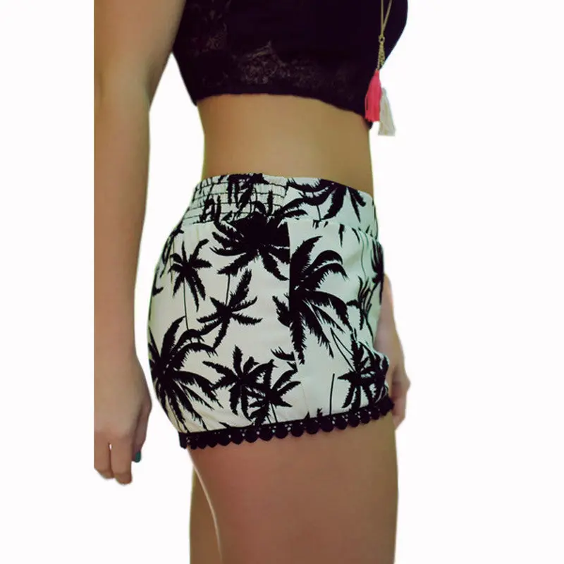 Women High Waist Floral Short Girl Beach Casual Shorts Sexy Casual Printing Shorts Plus Size Sxl 1