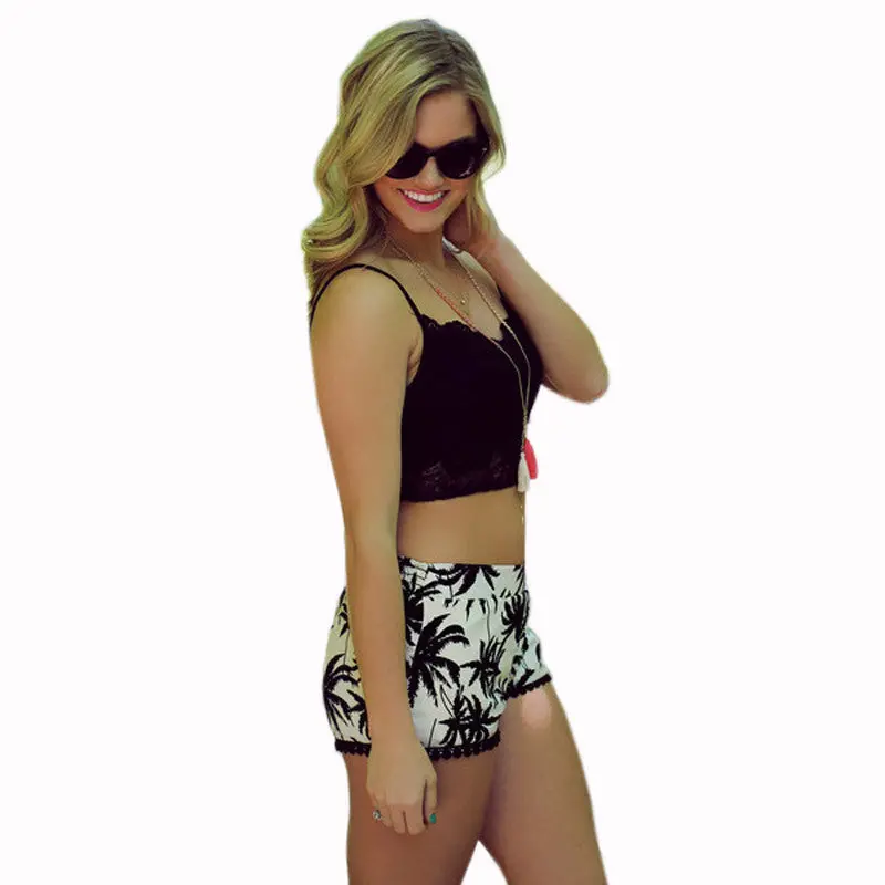 Women High Waist Floral Short Girl Beach Casual Shorts Sexy Casual Printing Shorts Plus Size Sxl 3