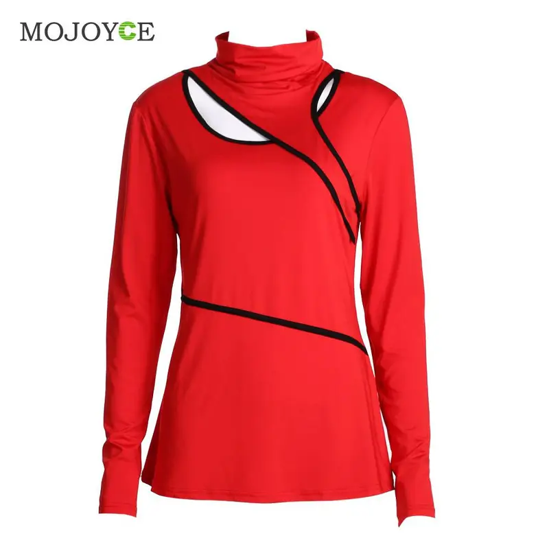 Women Hollow Out T Shirt Long Sleeve Slim Fit Solid Crop Top Tee Shirt Ladies Women Top Hollow Out Tee Solid Blusas Femininas 1