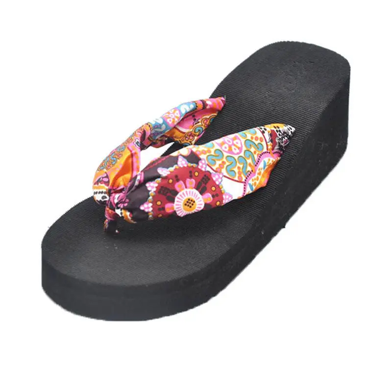 Women Home Slippers Korean Bohemia Beach Sandals Platform Wedges Flip Flops 4