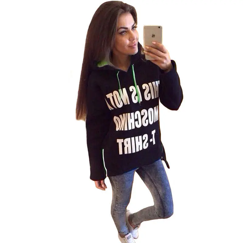 Women Hoodies Casual Loose Sport Irregular Hem Letter Print Hoodies Full Sleeve Zipper Up Hooded Sweatshirts M0400 1