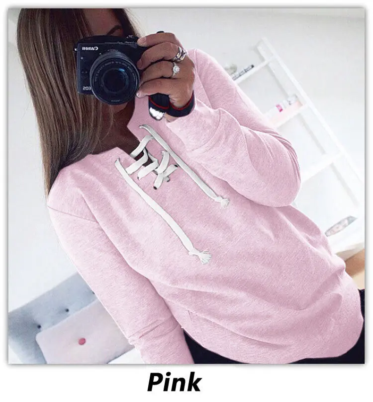 Women Hoodies Sweatshirt Casual Long Sleeve Solid Hoodie For Women 7 Colors Plus Size Hollow Out Hoody Gv333 9