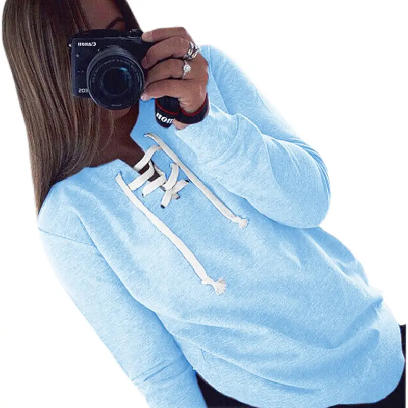 Women Hoodies Sweatshirt Casual Long Sleeve Solid Hoodie For Women 7 Colors Plus Size Hollow Out Hoody Gv333 9