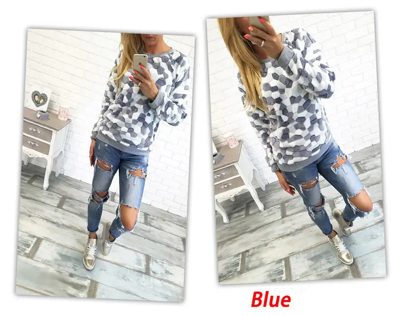 Women Hoodies Sweatshirts Long Sleeve O-Neck Warm Hoodies Women Casual Sweatshirt Pullover Top Gv315 10