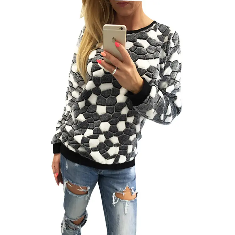 Women Hoodies Sweatshirts Long Sleeve O-Neck Warm Hoodies Women Casual Sweatshirt Pullover Top Gv315 5