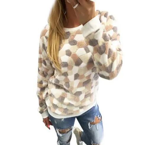 Women Hoodies Sweatshirts Long Sleeve O-Neck Warm Hoodies Women Casual Sweatshirt Pullover Top Gv315 7