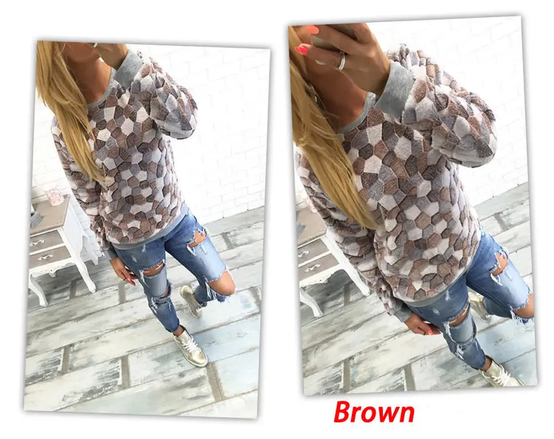 Women Hoodies Sweatshirts Long Sleeve O-Neck Warm Hoodies Women Casual Sweatshirt Pullover Top Gv315 9