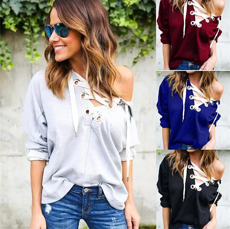 Women Hoodies Sweatshirts Long Sleeve Tops Hollow Out Bandage Pullovers Sexy Casual Women Hoody Plus Size Pullovers Femme Gv432 9