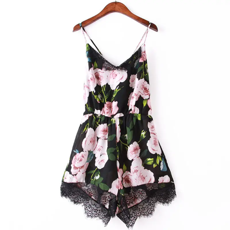 Women Jumpsuit Overalls Backless Floral Lace Chiffon Bodycon Jumpsuit Party Playsuit Romper Pants Elegant Jumpsuit 6