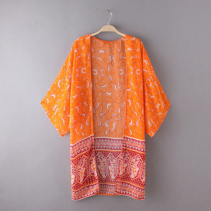Women Kimono Cardigan Knitted Chiffon Blouse Shirt Casual Chiffon Cardigans Kimonos Plus Size Feida 3
