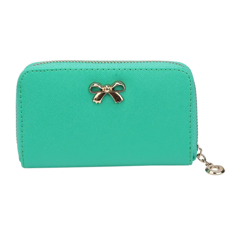 Women Korean Cute Bowknot Purse Solid Wearable Short Wallet Hbag 1