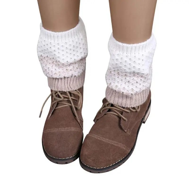 Women Ladies Crochet Knitted Shell Design Boot Cuffs Toppers Knit Leg Warmers Short Liner Boot Socks 1