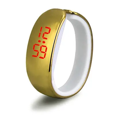 Women Ladies Digital Watch Dress Clock Gold Silver Led Plating Bracelet Wrist Watch Relogio Feminino 1
