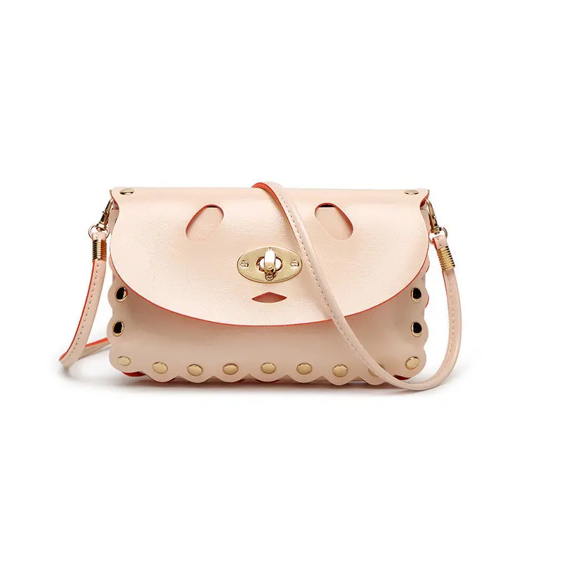 Women Ladies Hbag Creative Mini Cute Bear Hollow Pattern Rivet Tote Purse Leather Girl Messenger Shoulder Bags 1