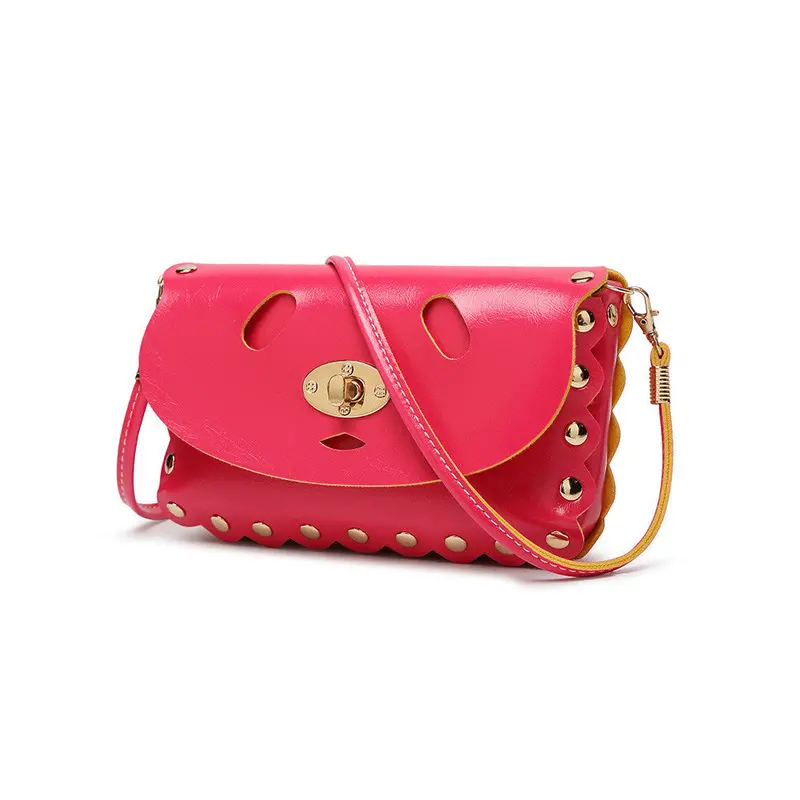 Women Ladies Hbag Creative Mini Cute Bear Hollow Pattern Rivet Tote Purse Leather Girl Messenger Shoulder Bags 4