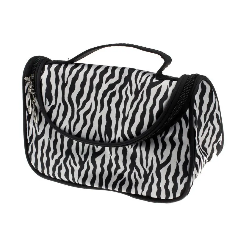 Women Ladies Makeup Cosmetic Case Toiletry Bag Zebra Travel Hbag Goforward 1