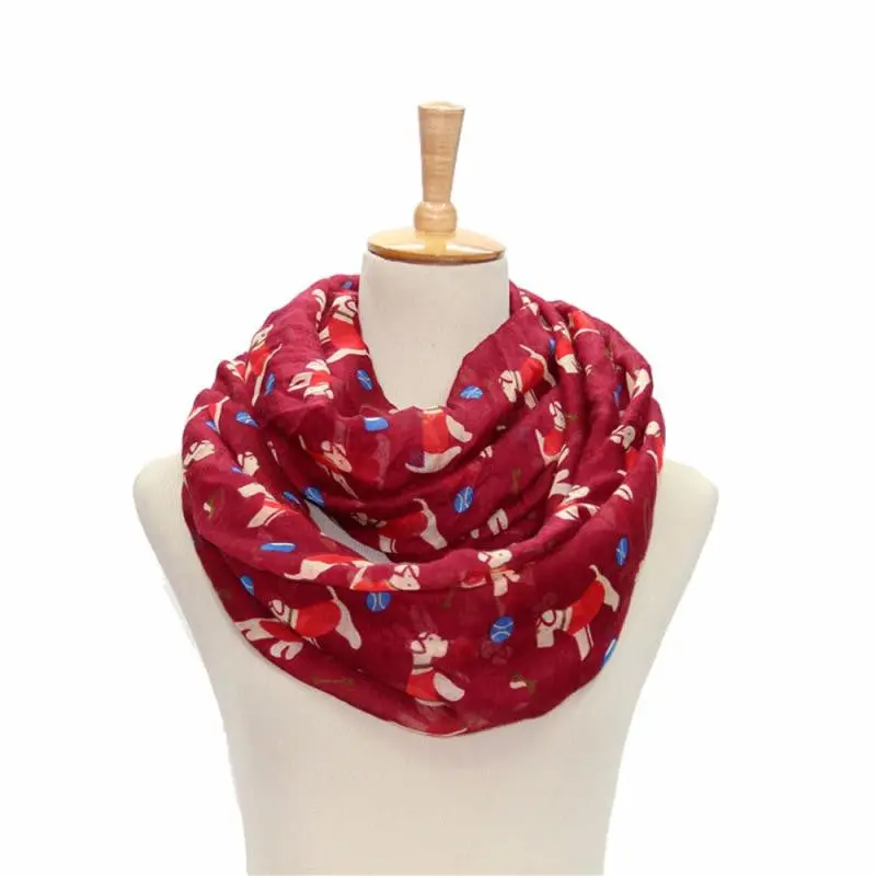 Women Ladies Puppy Pattern Print Voile Brand Wrap Shawls And Scarves For Women 5