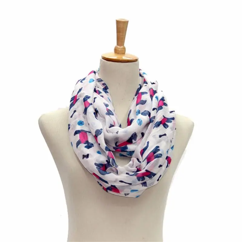 Women Ladies Puppy Pattern Print Voile Brand Wrap Shawls And Scarves For Women 6
