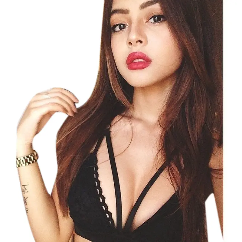 Women Ladies Sheer Lace Bralette Bra Top Sexy Transparent Lingerie Brassiere Backless Strappy Bras Soutien Gorge 3