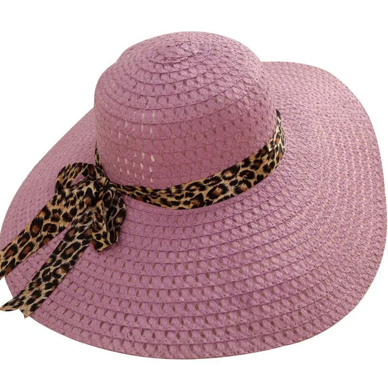 Women Lady Hollow Brim Beach Sun Hat Straw Floppy Bohemia Cap 1