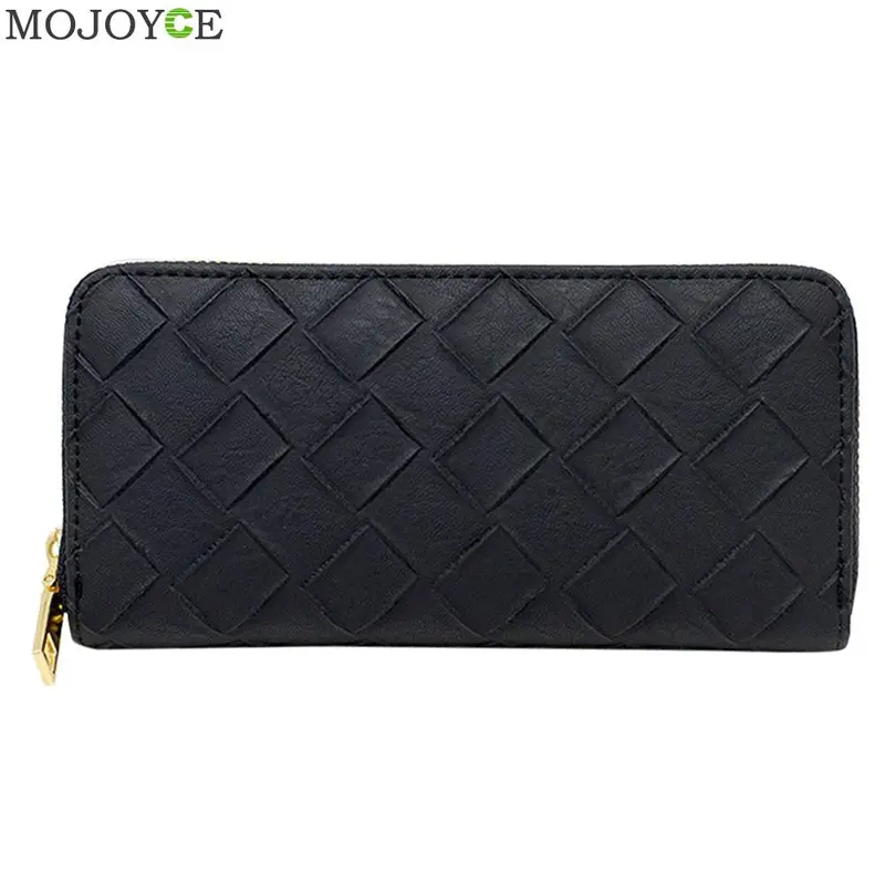 Women Lady Pu Leather Clutch Wallet Long Card Holder Case Coin Purse Handbag Card Holder Carteira Feminino Sac Plaid Purse 2