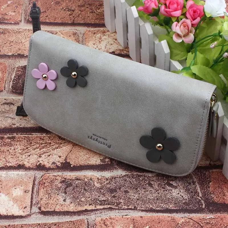 Women Lady Women Flower Wallet Long Card Holder Mobile Bag Zip Purse 4