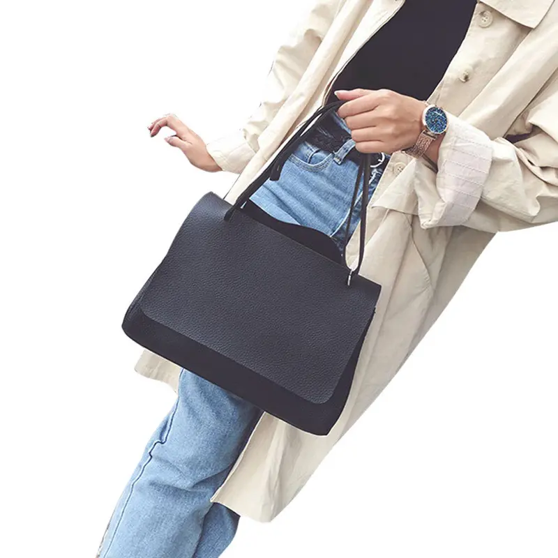 Women Leather Litchi Stria Hbag Cross Body Single Shoulder Big Bags Trendy Women's Messenger Bag Tote Bolsas 1