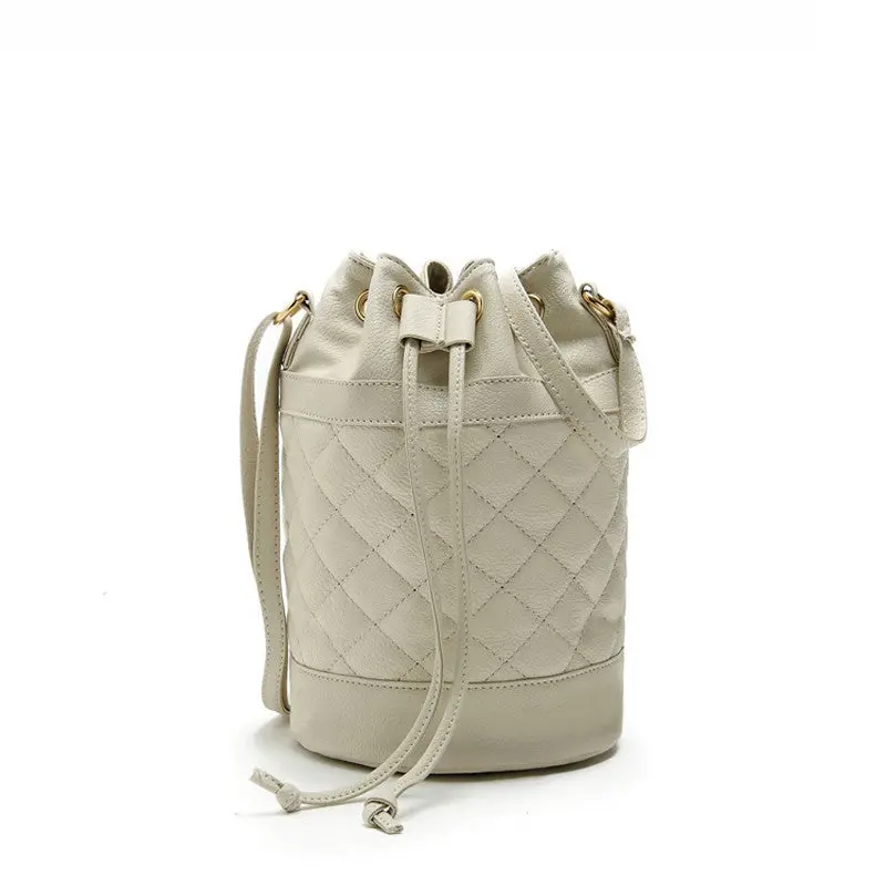 Women Leather Quilted Hbag Bucket Shoulder Messenger Bag Tote Satchel 1