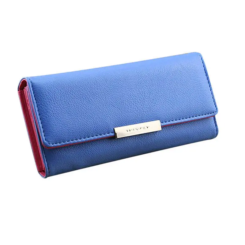 Women Leather Wallet Button Clutch Purse Lady Long 1