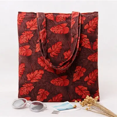 Women Leaves Printing Shoulder Bags Handbags Women Famous S Opening Shopping Bag Ladies 2